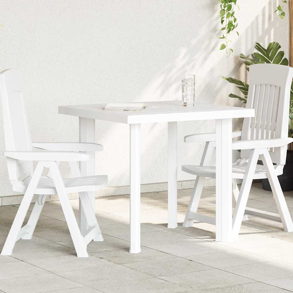 Τραπέζι Κήπου Λευκό 80 x 75 x 72 εκ. Πλαστικό - Pakobazaar