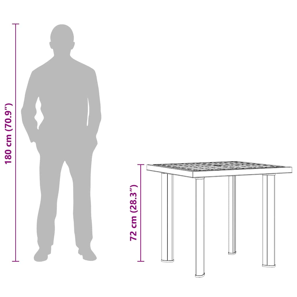 Τραπέζι Κήπου Πράσινο 80 x 75 x 72 εκ. Πλαστικό - Pakobazaar