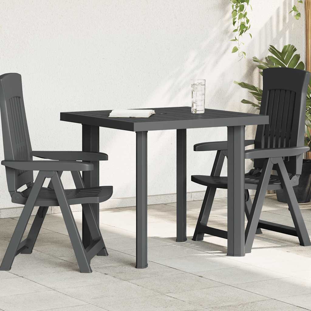 Τραπέζι Κήπου Ανθρακί 80 x 75 x 72 εκ. Πλαστικό - Pakobazaar