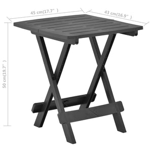 Τραπέζι Κήπου Πτυσσόμενο Ανθρακί 45 x 43 x 50 εκ. Πλαστικό