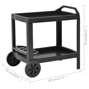 Τρόλεϊ Μπαρ Ανθρακί 69 x 53 x 72 εκ. Πλαστικό - Pakobazaar