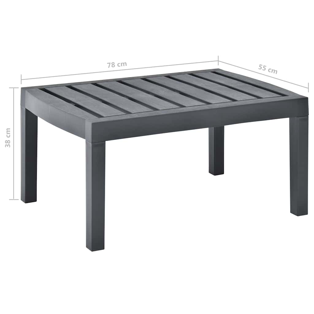 Τραπεζάκι Κήπου Ανθρακί 78 x 55 x 38 εκ. Πλαστικό - Pakobazaar