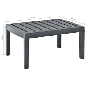 Τραπεζάκι Κήπου Ανθρακί 78 x 55 x 38 εκ. Πλαστικό - Pakobazaar