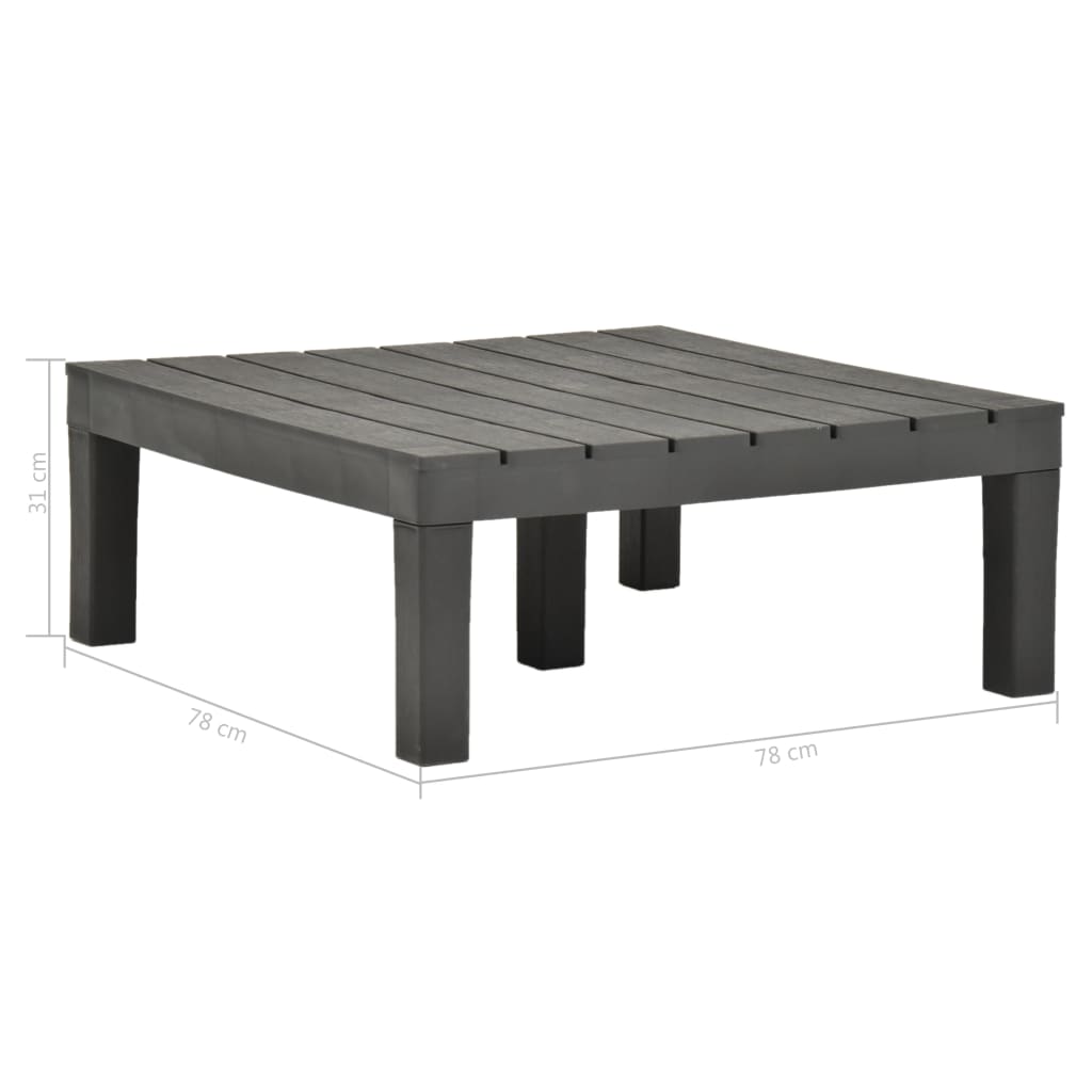 Τραπέζι Κήπου Ανθρακί 78 x 78 x 31 εκ. Πλαστικό - Pakobazaar