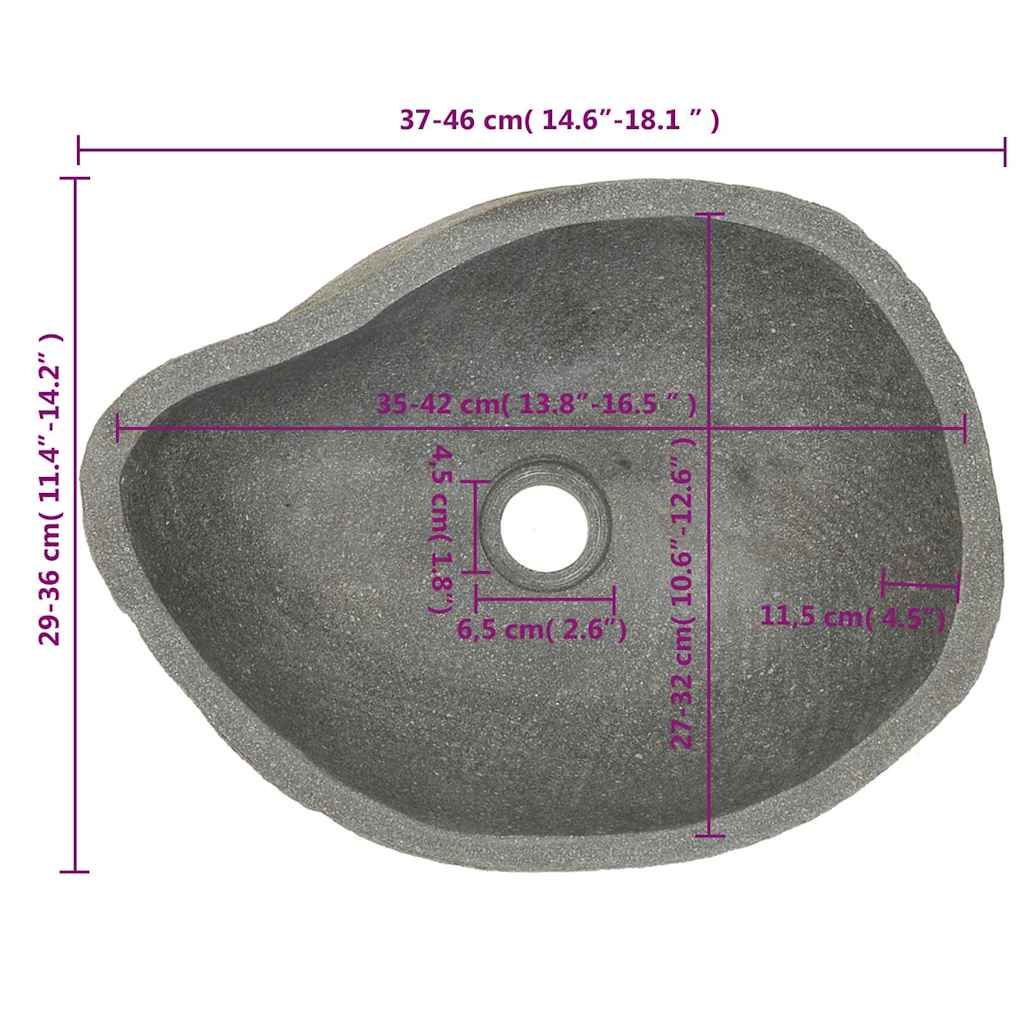 Νιπτήρας River Stone Οβάλ (37-46)x(29-36) εκ. - PAKOBAZAAR