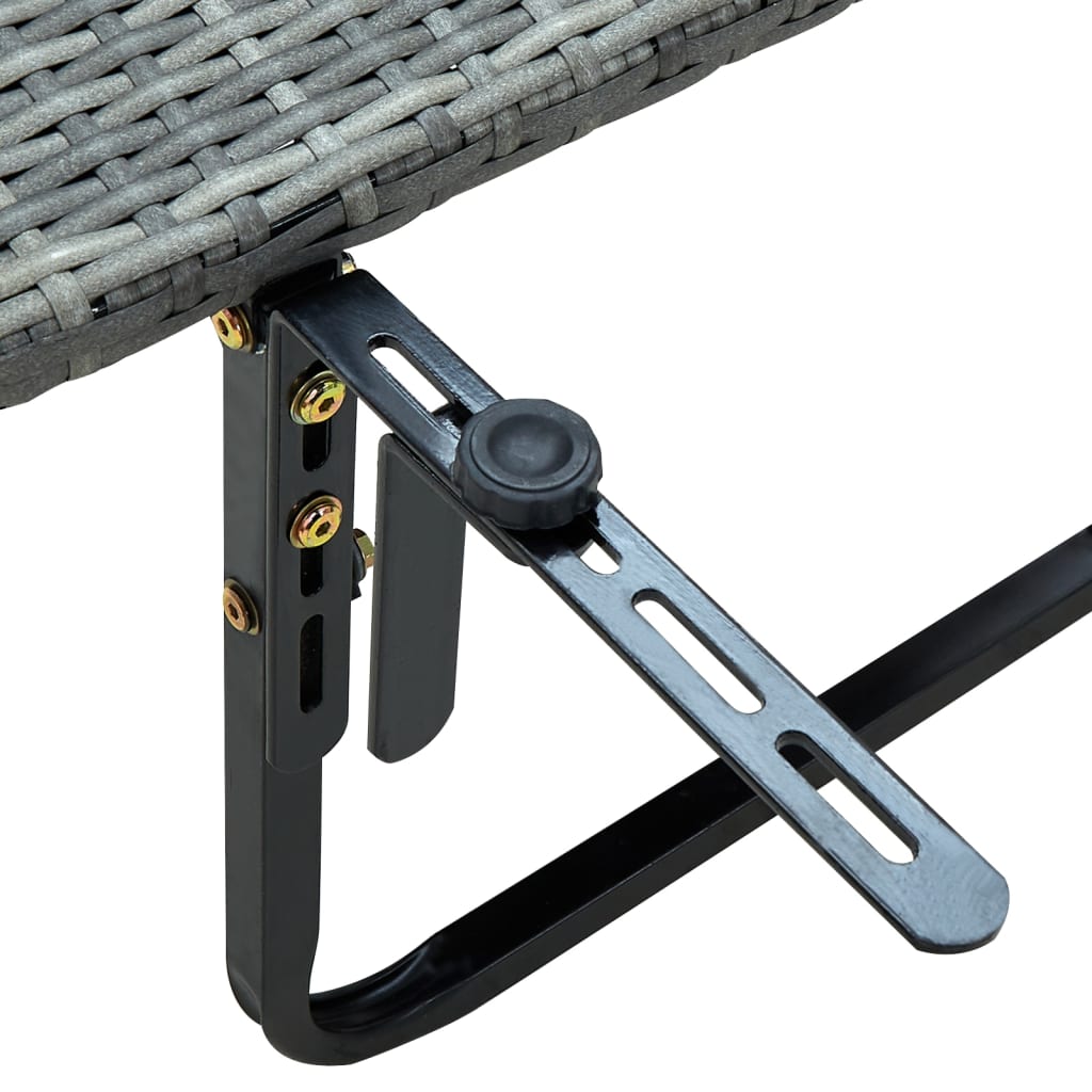Τραπέζι Μπαλκονιού Γκρι 60 x 60 x 40 εκ. από Συνθετικό Ρατάν