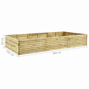 Ζαρντινιέρα Υπερυψωμένη 300x150x48 εκ/19 χιλ. Εμποτ.Ξύλο Πεύκου