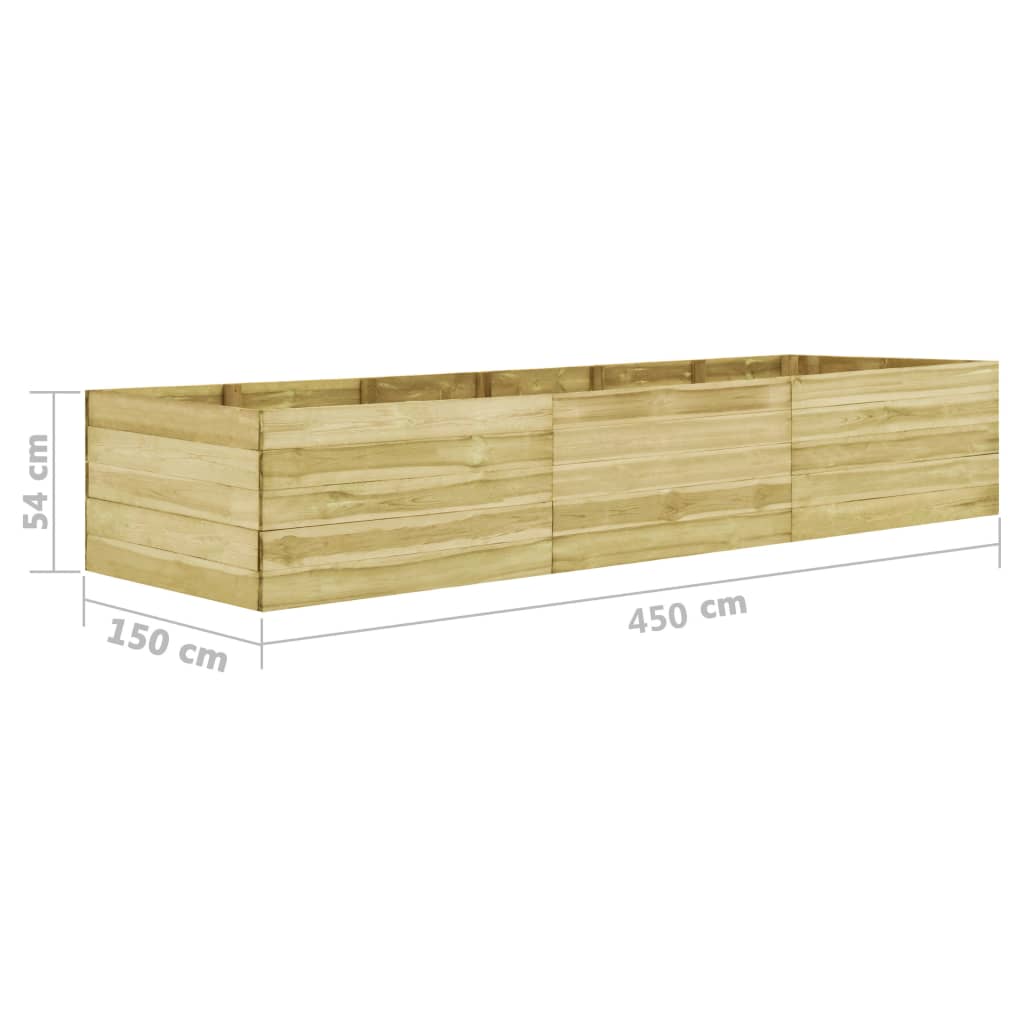 Ζαρντινιέρα Υπερυψωμένη 450x150x54 εκ. Εμποτισμένο Ξύλο Πεύκου