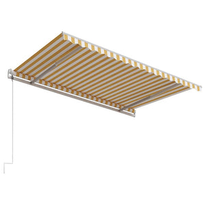 Τέντα Συρόμενη Αυτόματη Κίτρινο / Λευκό 400 x 300 εκ.