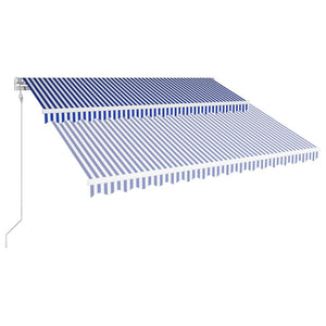 Τέντα Συρόμενη Αυτόματη Μπλε / Λευκό 450 x 300 εκ.