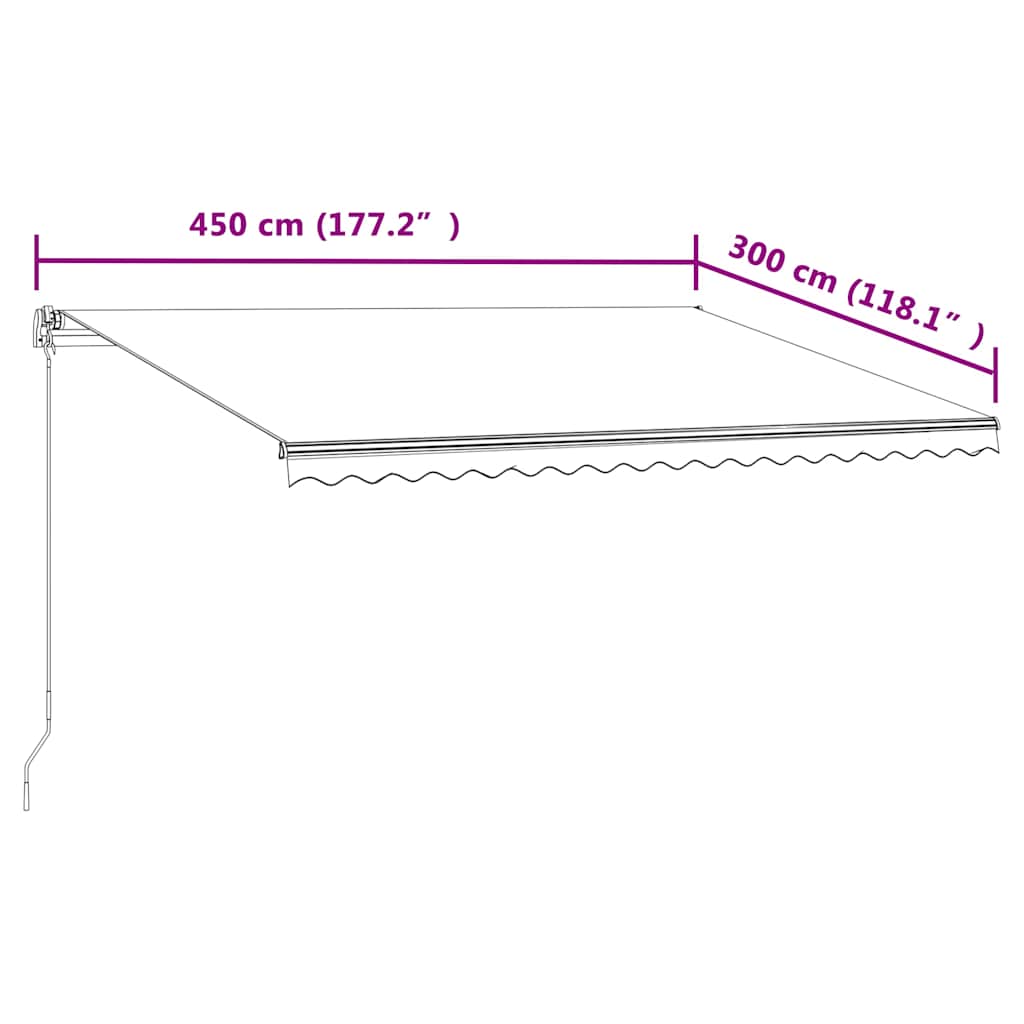 Τέντα Συρόμενη Αυτόματη Πορτοκαλί / Καφέ 450 x 300 εκ.