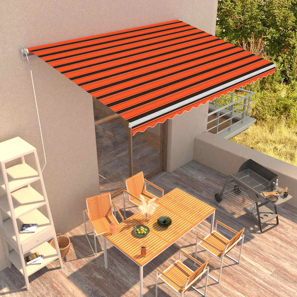 Τέντα Συρόμενη Αυτόματη Πορτοκαλί / Καφέ 450 x 300 εκ.