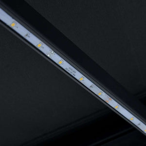 Τέντα Συρόμενη Χειροκίνητη με LED Ανθρακί 300 x 250 εκ. - PAKOBAZAAR