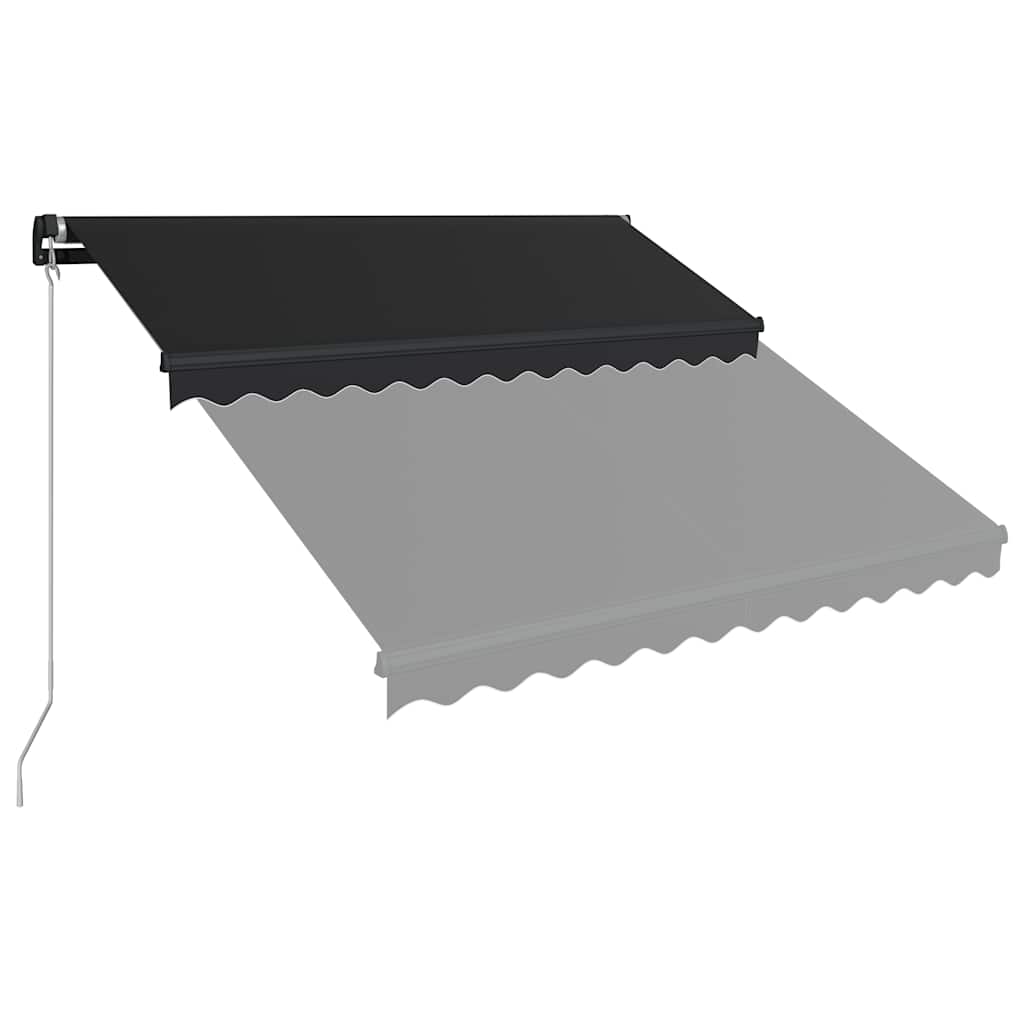 Τέντα Συρόμενη Χειροκίνητη με LED Ανθρακί 350 x 250 εκ. - PAKOBAZAAR