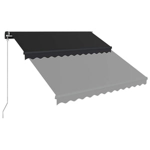 Τέντα Συρόμενη Χειροκίνητη με LED Ανθρακί 350 x 250 εκ. - PAKOBAZAAR