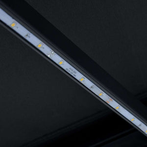 Τέντα Συρόμενη Χειροκίνητη με LED Ανθρακί 450 x 300 εκ. - PAKOBAZAAR