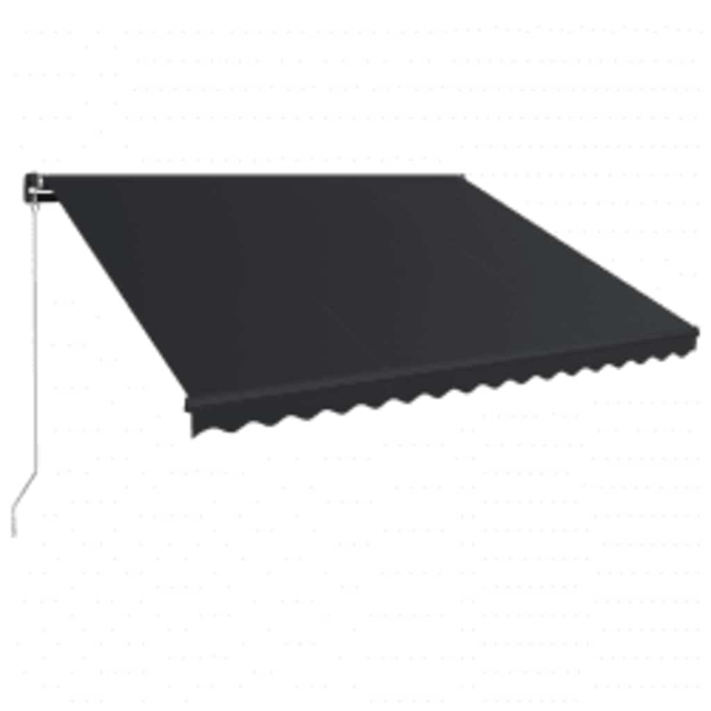 Τέντα Συρόμενη Χειροκίνητη με LED Ανθρακί 450 x 300 εκ. - PAKOBAZAAR