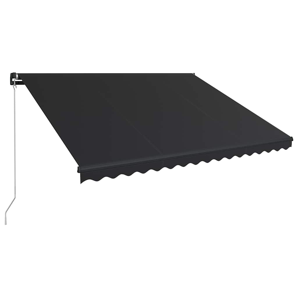 Τέντα Συρόμενη Χειροκίνητη με LED Ανθρακί 450 x 300 εκ. - PAKOBAZAAR