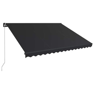 Τέντα Συρόμενη Χειροκίνητη με LED Ανθρακί 450 x 300 εκ. - PAKOBAZAAR