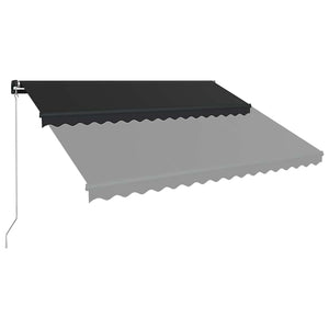 Τέντα Συρόμενη Χειροκίνητη με LED Ανθρακί 450 x 300 εκ. - PAKOBAZAAR