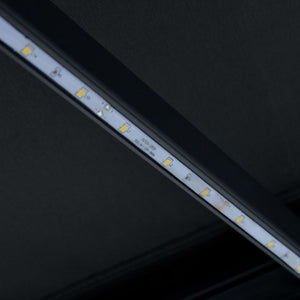 Τέντα Συρόμενη Χειροκίνητη με LED Ανθρακί 600 x 300 εκ.