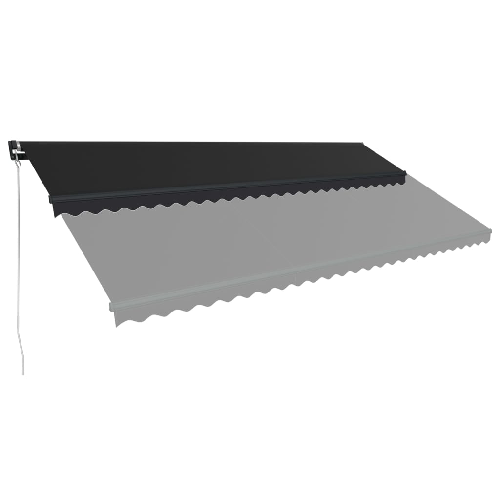 Τέντα Συρόμενη Χειροκίνητη με LED Ανθρακί 600 x 300 εκ.