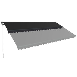 Τέντα Συρόμενη Χειροκίνητη με LED Ανθρακί 600 x 300 εκ.