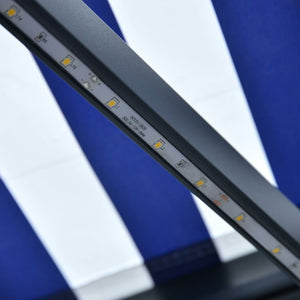 Τέντα Συρόμενη Χειροκίνητη με LED Μπλε / Λευκό 400 x 300 εκ.