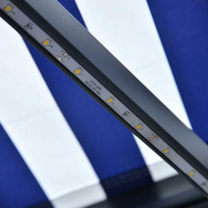 Τέντα με Αισθητήρα Ανέμου & LED Μπλε / Λευκή 300 x 250 εκ.