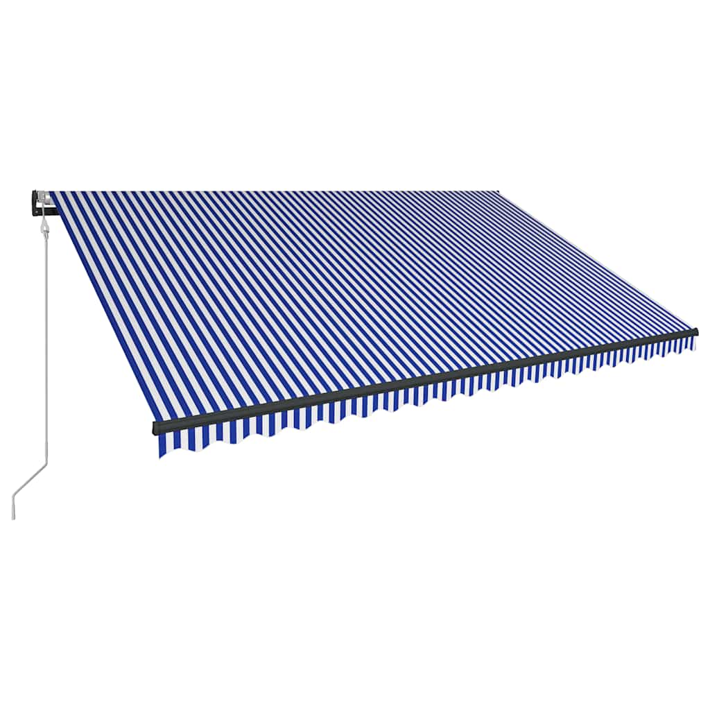 Τέντα με Αισθητήρα Ανέμου & LED Μπλε / Λευκή 500 x 300 εκ. - PAKOBAZAAR