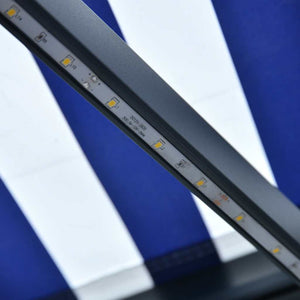Τέντα με Αισθητήρα Ανέμου & LED Μπλε / Λευκή 500 x 300 εκ. - PAKOBAZAAR