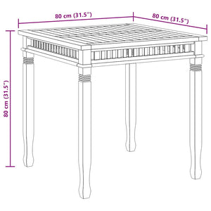 Τραπεζαρία Κήπου 80 x 80 x 80 εκ. από Μασίφ Ξύλο Teak - Pakobazaar