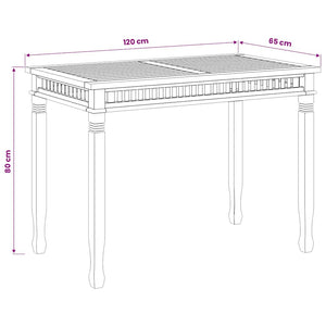 Τραπεζαρία Κήπου 120 x 65x 80 εκ. από Μασίφ Ξύλο Teak