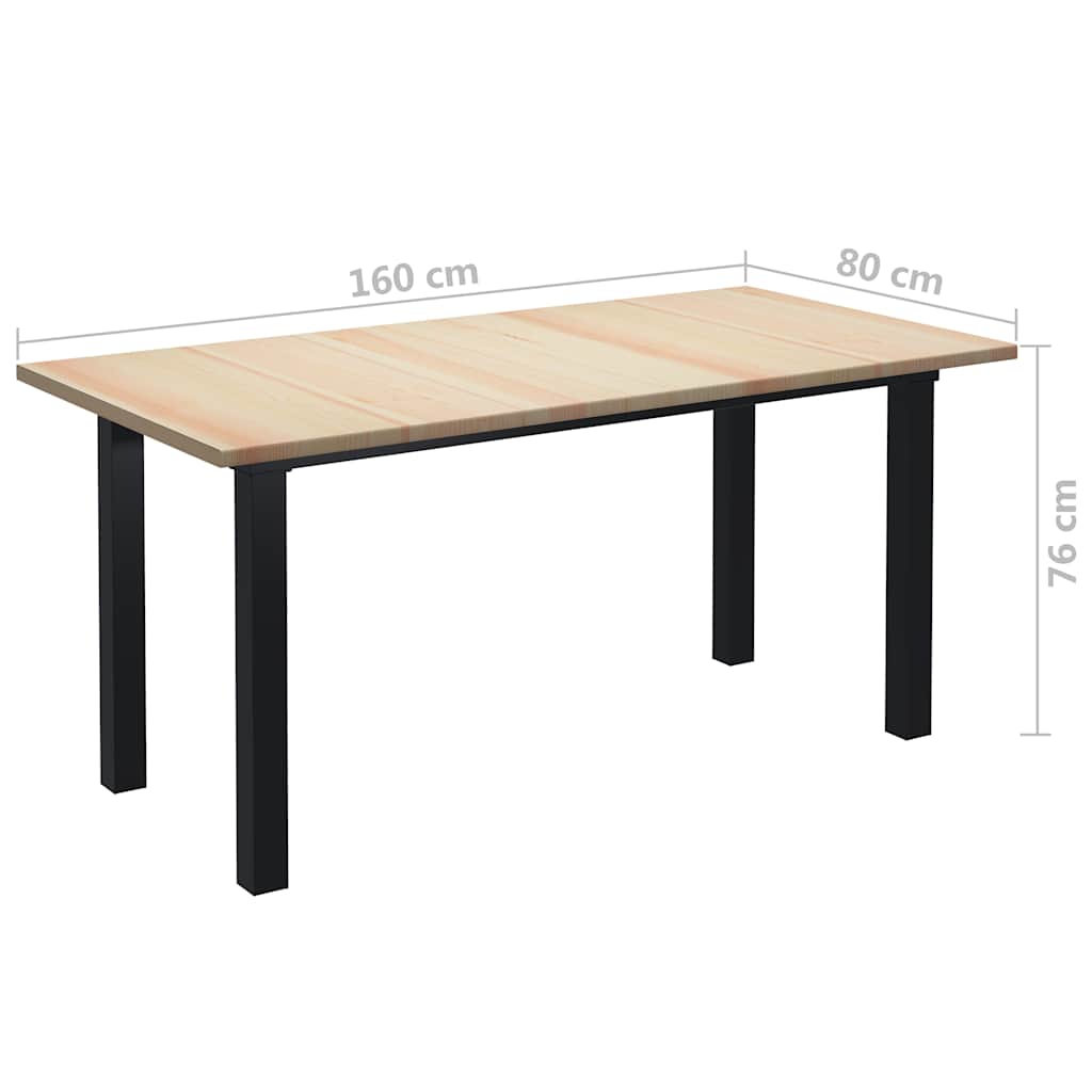 Τραπεζαρία 160 x 80 x 76 εκ. από Ξύλο Πεύκου