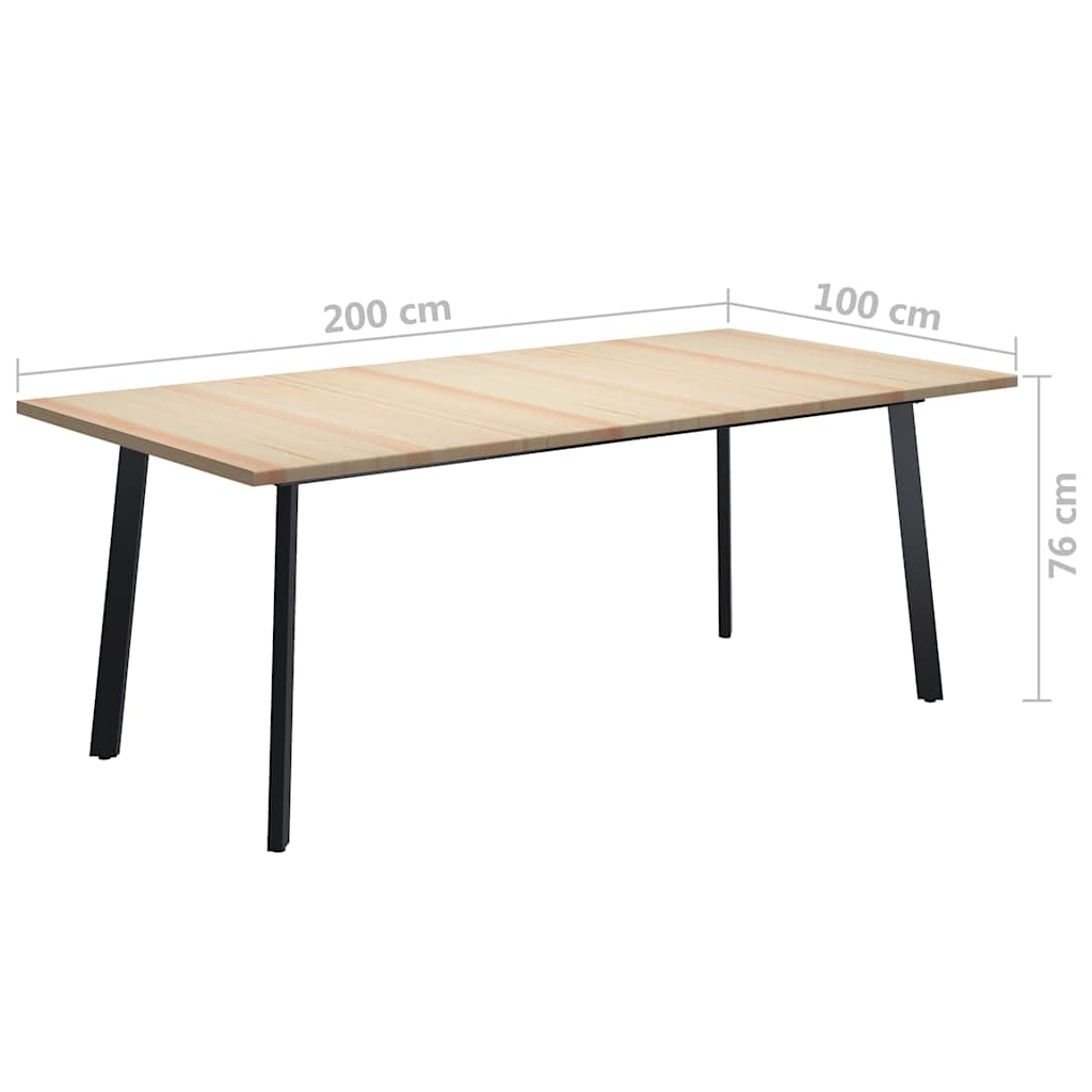 Τραπεζαρία 200 x 100 x 76 εκ. από Ξύλο Πεύκου