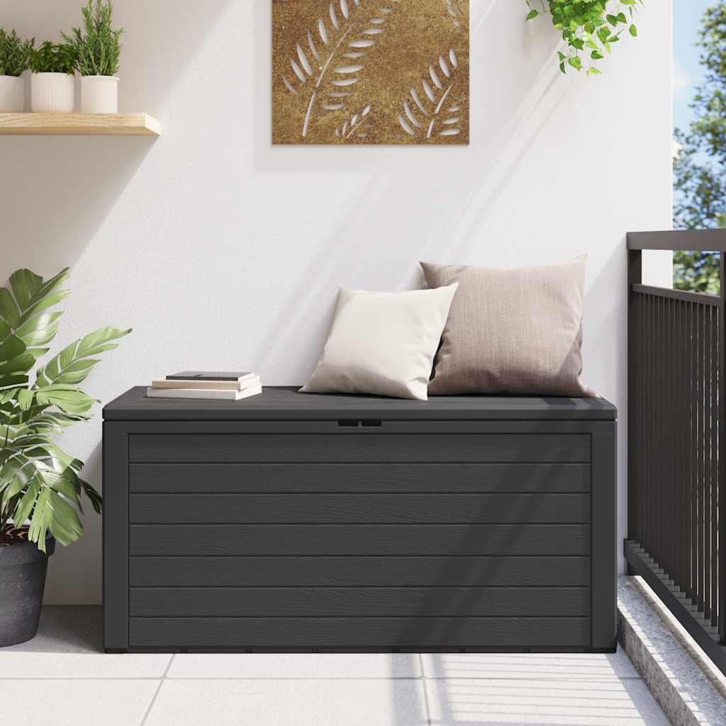 Μπαούλο Αποθήκευσης Κήπου Ανθρακί 116 x 44 x 55 εκ.