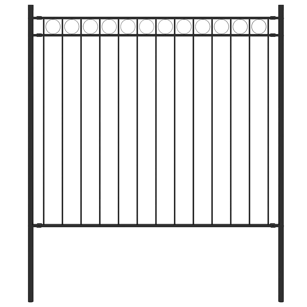 Φράχτης Κήπου Μαύρος Ατσάλινος 1,7 x 0,8 μ. - PAKOBAZAAR