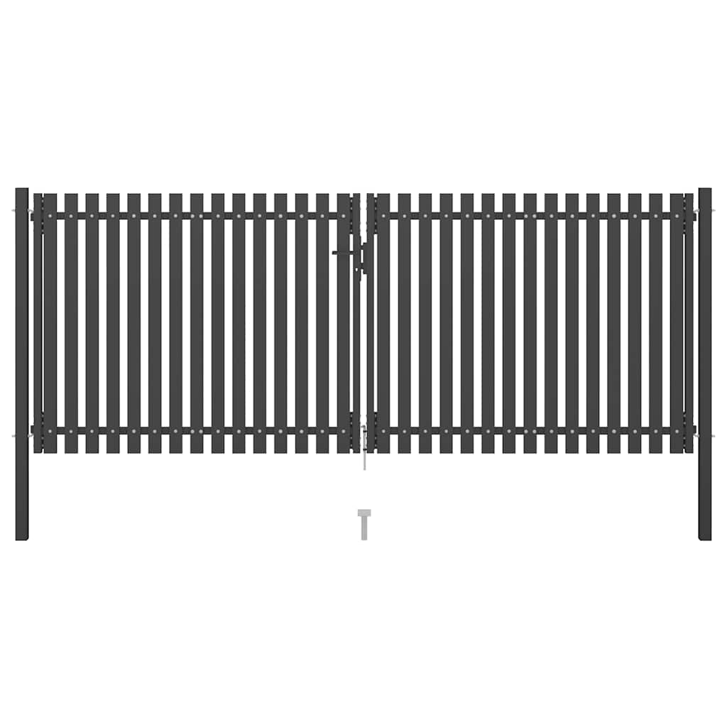 Πύλη Κήπου Ανθρακί 400x125 εκ. από Ατσάλι - Pakobazaar
