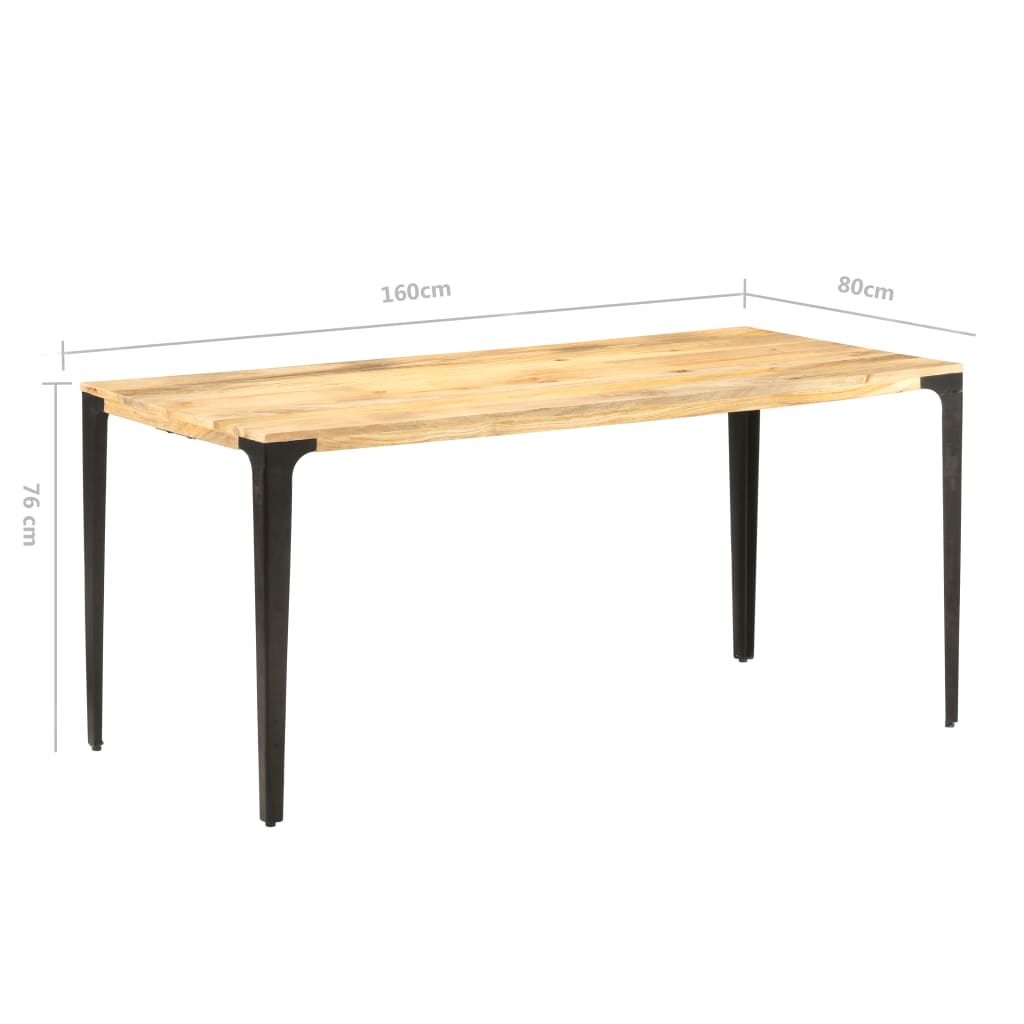 Τραπεζαρία 160 x 80 x 76 εκ. από Μασίφ Ξύλο Μάνγκο
