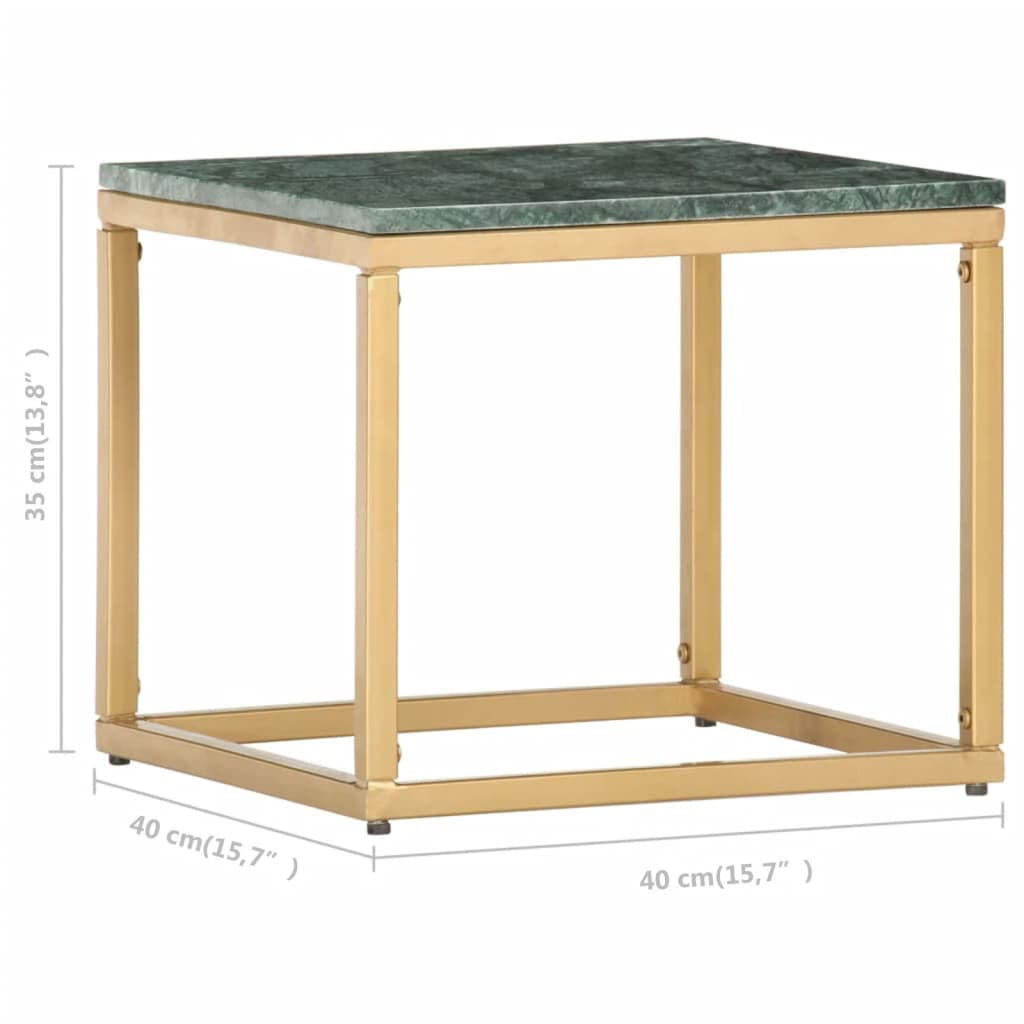 Τραπεζάκι Σαλονιού Πράσινο 40x40x35 εκ. Πέτρα με Μαρμάρινη Υφή - PAKOBAZAAR
