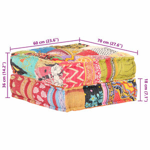 Πουφ Patchwork 60 x 70 x 36 εκ. Υφασμάτινο - PAKOBAZAAR