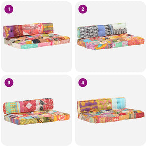 Μαξιλάρι για Καναπέ από Παλέτες Πολύχρωμο Patchwork Υφασμάτινο - PAKOBAZAAR