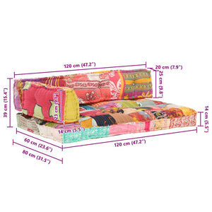 Μαξιλάρι για Καναπέ από Παλέτες Πολύχρωμο Patchwork Υφασμάτινο - PAKOBAZAAR