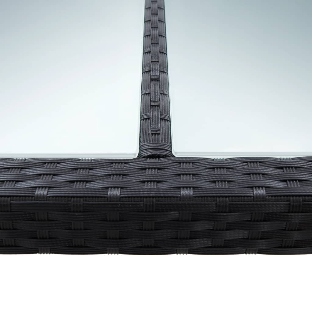 Τραπεζαρία Εξωτερικού Χώρου Μαύρη 200x150x74 εκ. Συνθετ. Ρατάν - Pakobazaar