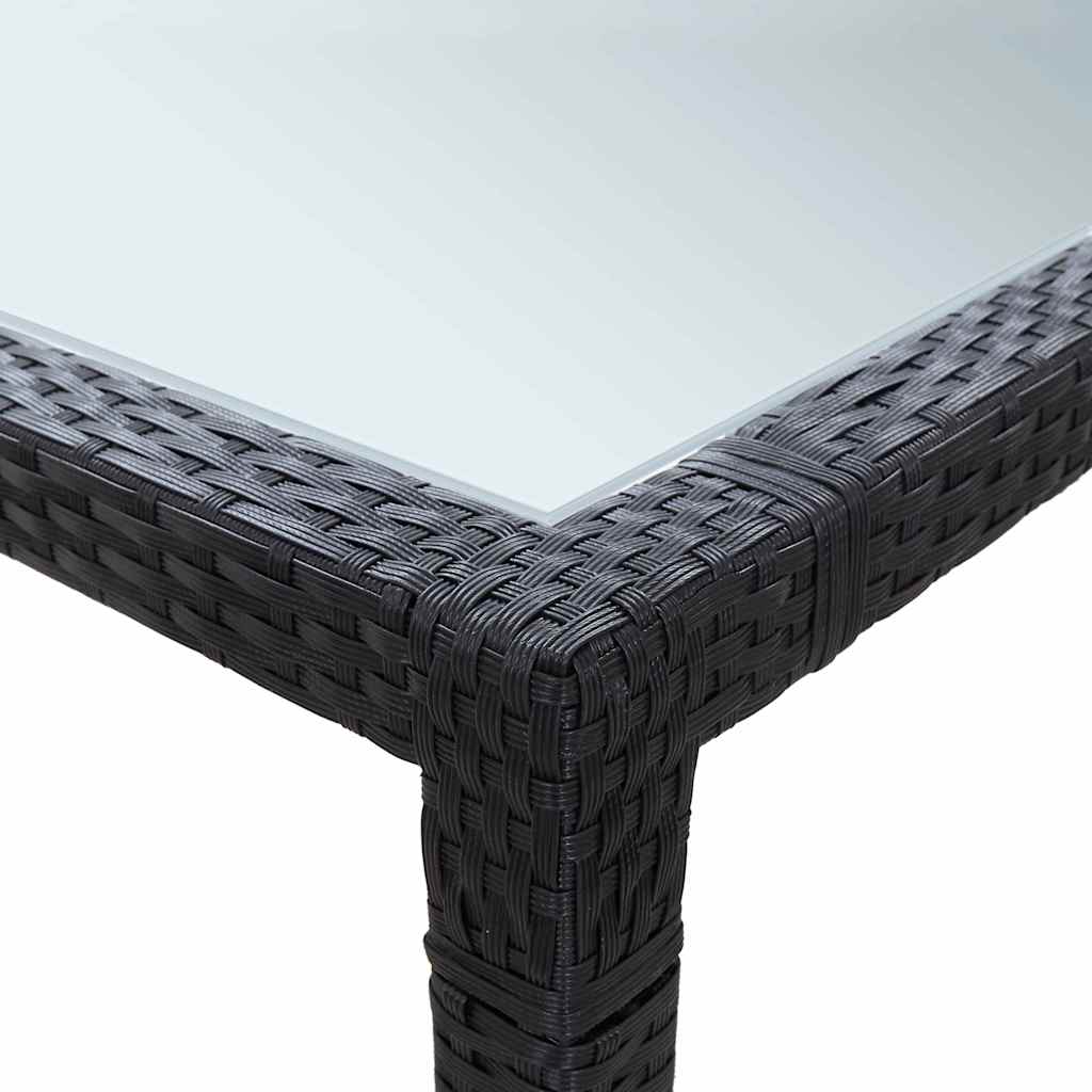 Τραπεζαρία Κήπου Μαύρη 200 x 200 x 74 εκ. από Συνθετικό Ρατάν