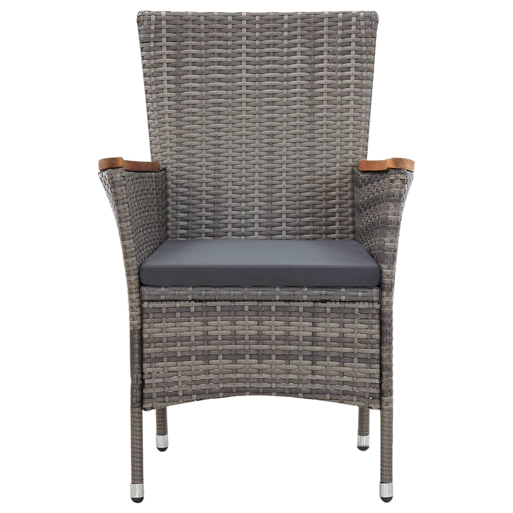 Σετ Τραπεζαρίας Κήπου 5 τεμ. Γκρι Συνθετικό Ρατάν με Μαξιλάρια