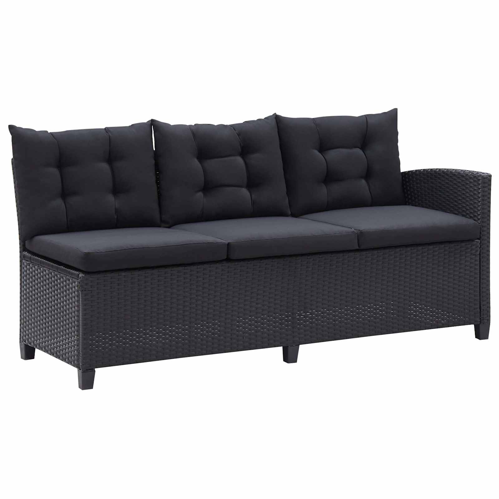 Σετ εξωτερικών επίπλων Μαύρο συνθετικό ρατάν