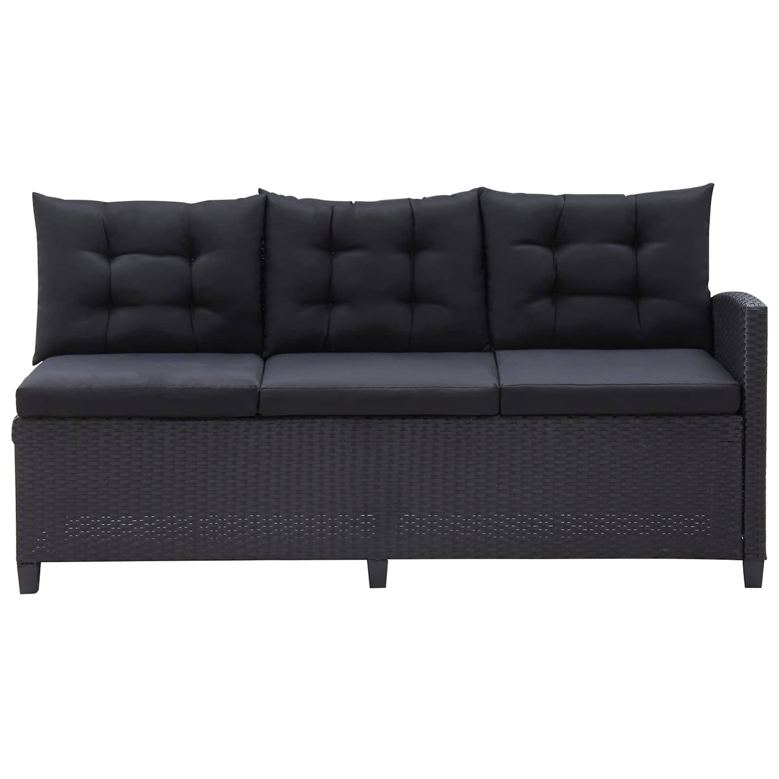 Σετ εξωτερικών επίπλων Μαύρο συνθετικό ρατάν