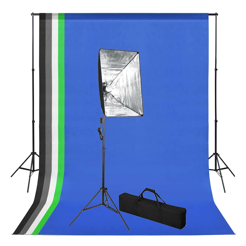 Κιτ Στούντιο Φωτογράφισης με Φόντο και Softbox - PAKOBAZAAR