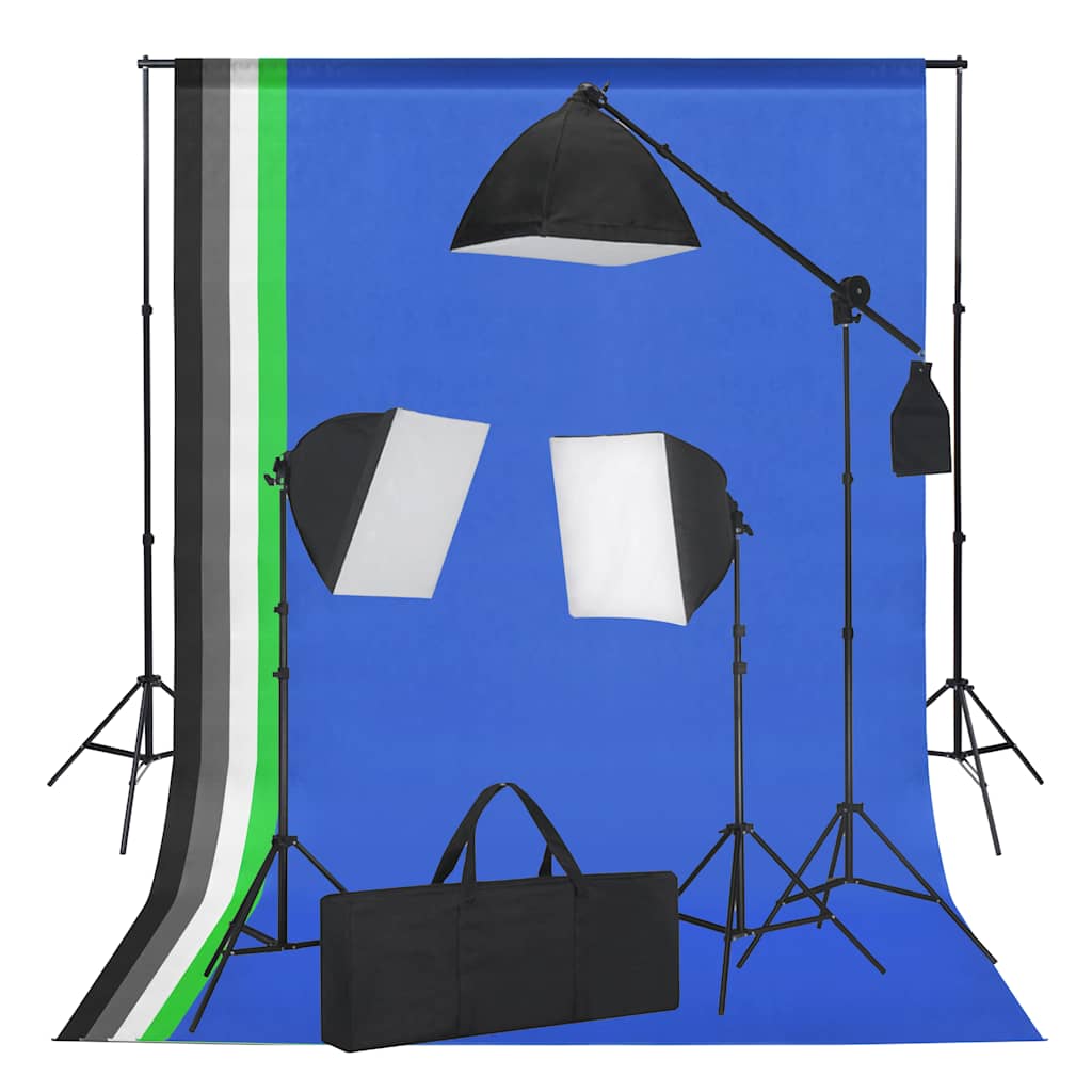 Κιτ Φωτισμού Στούντιο με Softbox και Φόντα - Pakobazaar